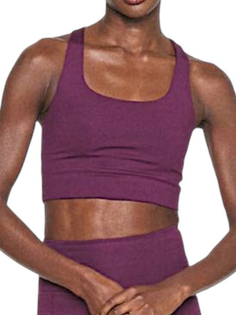 girlfriend collective Paloma Racerback Sports Bra in Plum - Picture 3 of 8